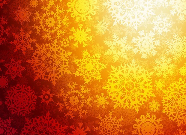 Golden Snowflakes Background Vector