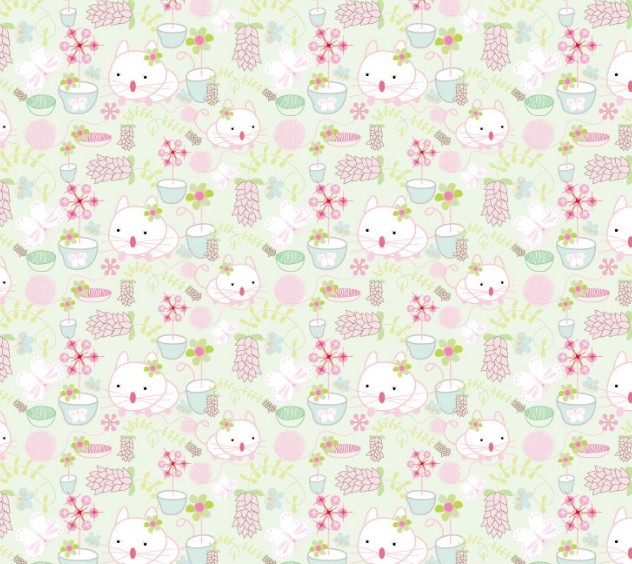 Cute Cats Pattern Vector