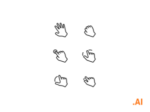 6 Interaction Gestures Vector