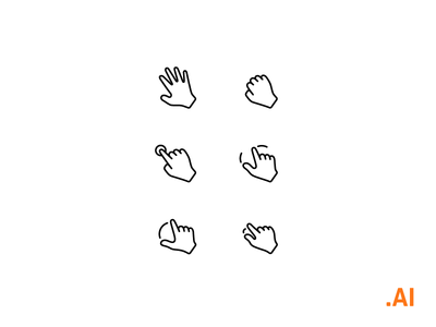 6 Interaction Gestures Vector