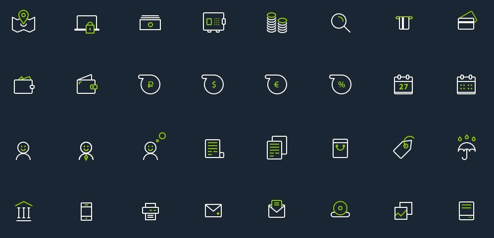 Banking Icon Set PSD