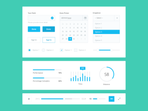 Minimal Clean Flat UI Kit PSD