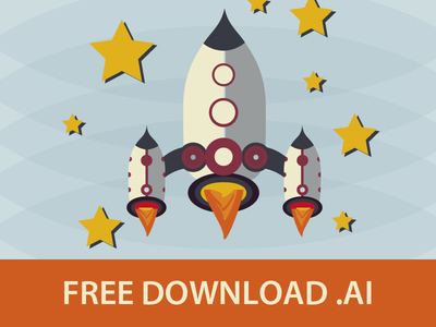 Flat Spaceship Illustration Vector