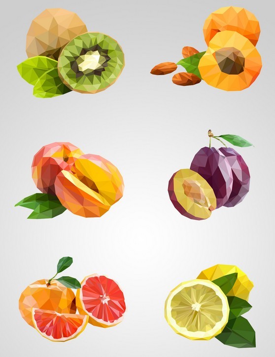 Low Poly Vector Fruits