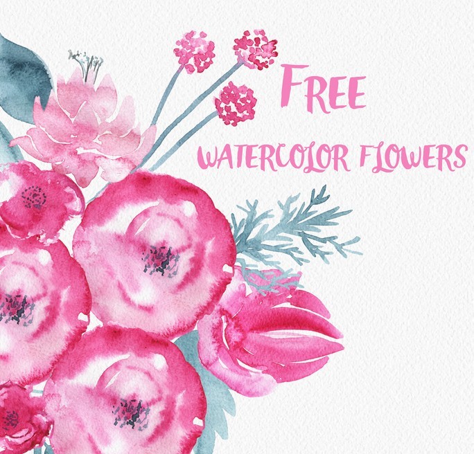 Watercolor Flowers PSD