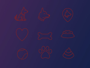 9 Puppy Icons Vector