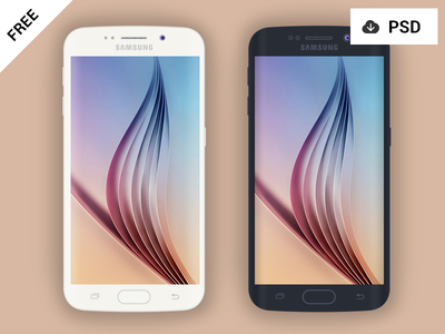 Flat Samsung Galaxy S6 Edge PSD Mockup