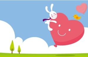 Cute Love Rabbit Vector