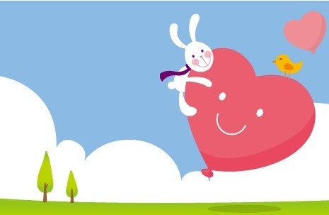 Cute Love Rabbit Vector