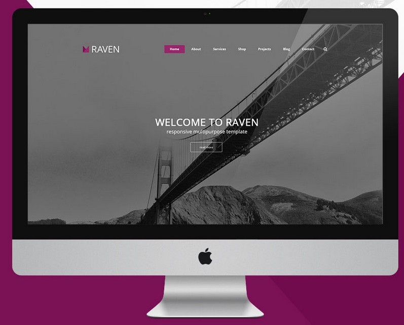 RAVEN Multipurpose Web Template PSD