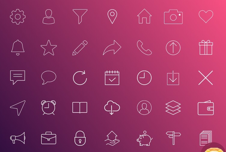 35 iOS 7 8 Line Icons Sketch