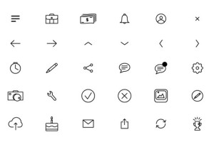 30 Outline Web Icons Vector