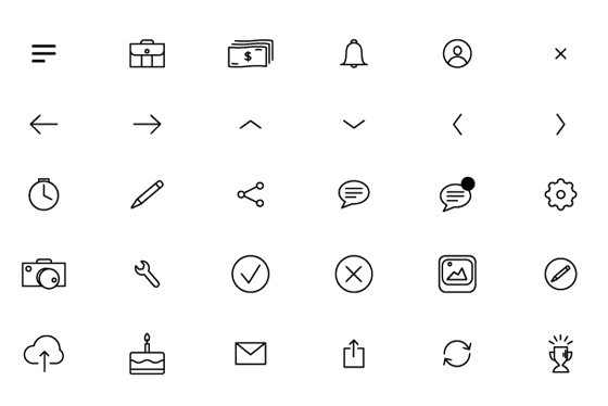30 Outline Web Icons Vector
