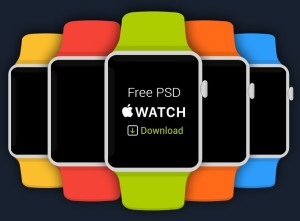 5 Flat Apple Watch Templates PSD
