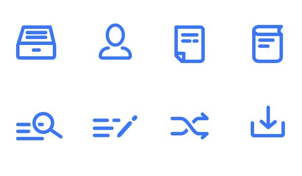 8 Random Line Icons Vector