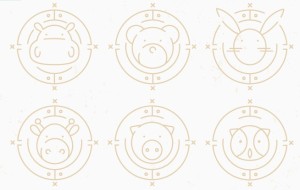 Circular Animal Icons Vector