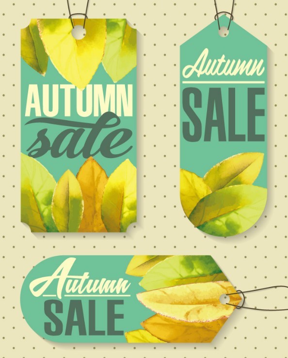 Autumn Sale Labels (Maple Theme) Vector