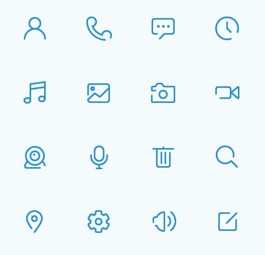 16 Glyph Icons Vector