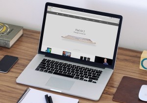 Macbook Workspace Mockup PSD