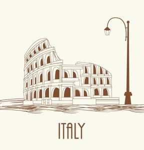 Italy Colosseum Vector Illustration