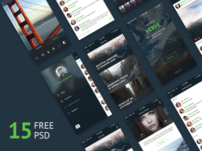 Verve iOS UI Kit PSD