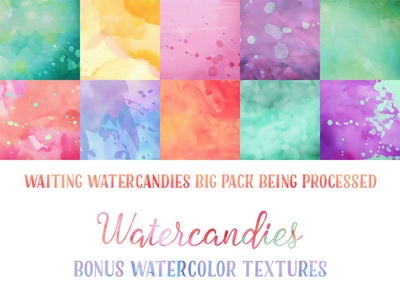10 Watercolor Textures (JPG & PS Pat)
