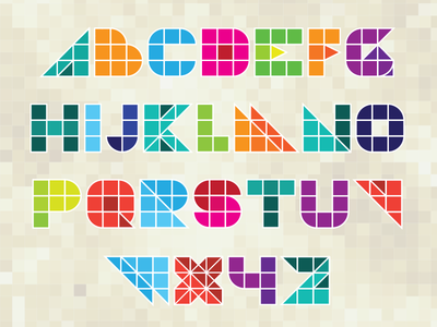 Colorful Block Letters Vector
