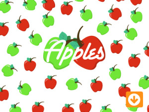 Red & Green Apples Pattern Vector