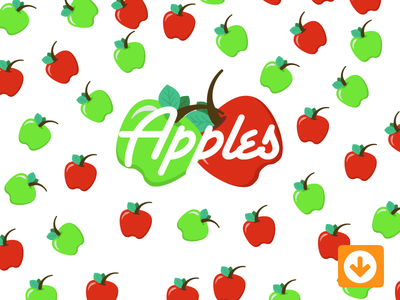 Red & Green Apples Pattern Vector