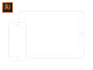 iPhone & iPad Vector Wireframe Mockup