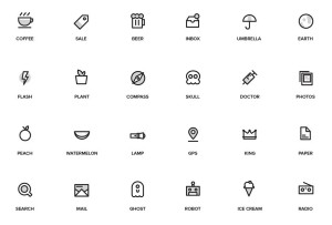 48 Random Outlined Icons Vector