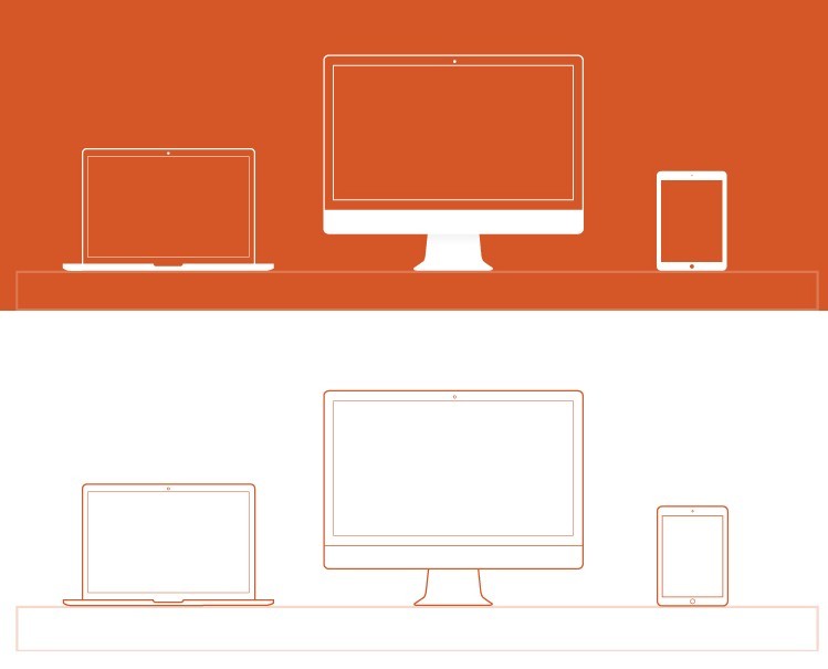 Flat Outline Vector Devices