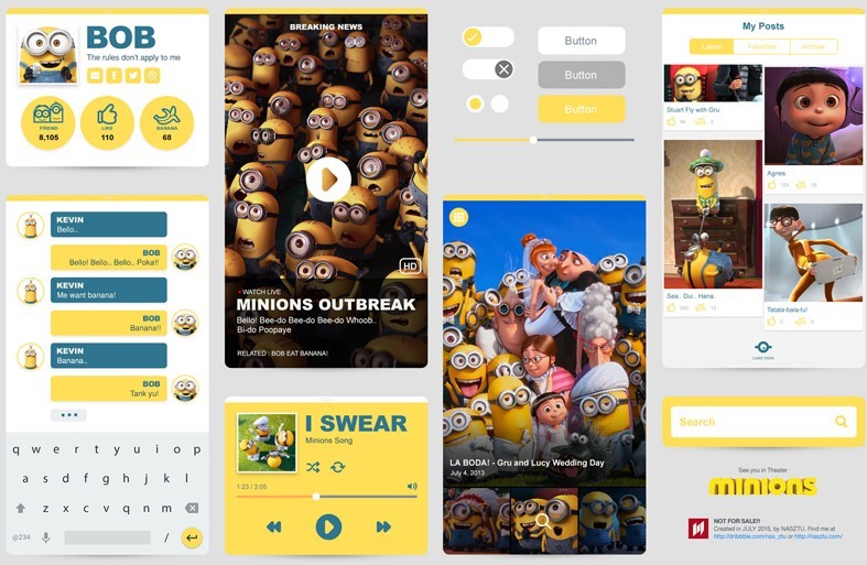 Minions UI Kit PSD