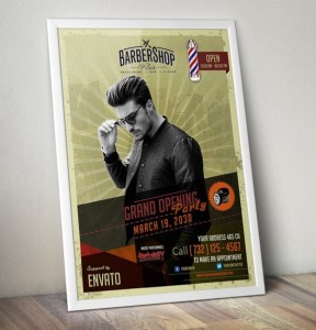 Barbershop Retro Flyer Template PSD