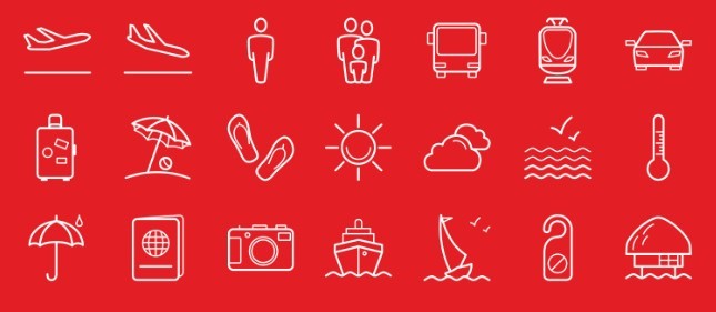Tourism Icon Set Vector
