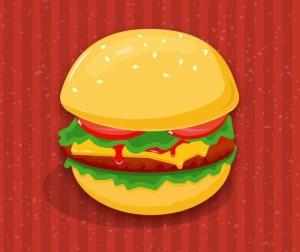 Burger Flat Vector Illustration