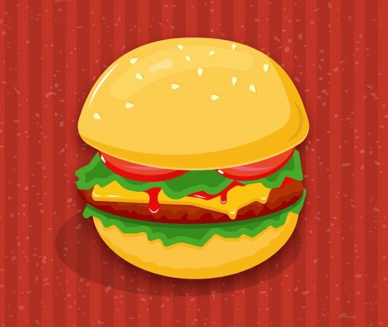 Burger Flat Vector Illustration