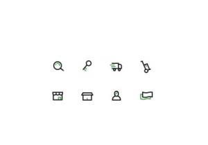8 Minimalist E-commerce Icons Vector