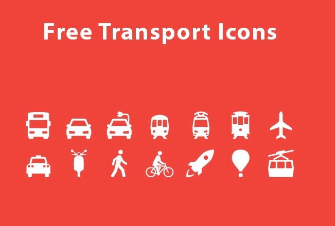 14 Vector Transport Icons