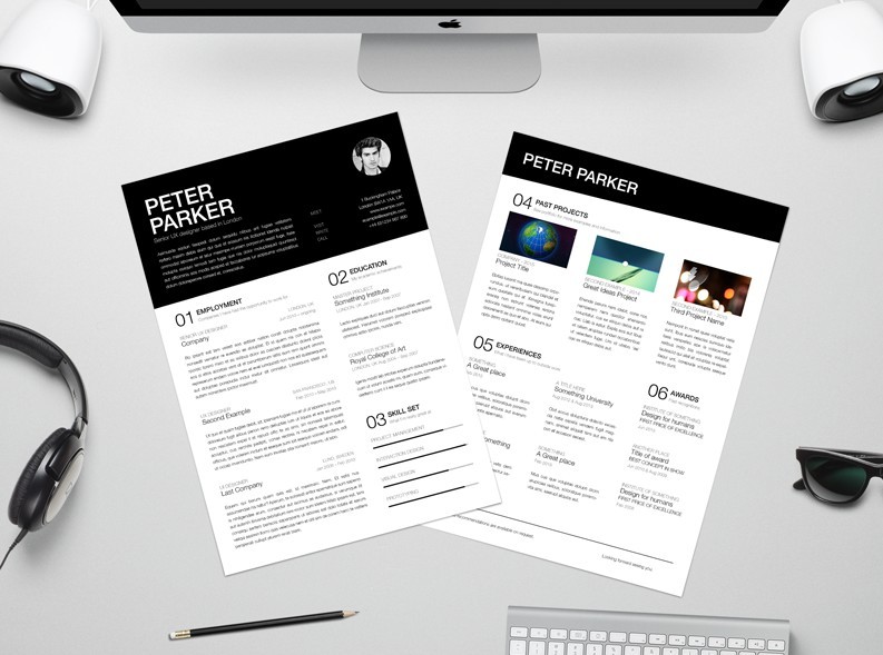 Download Free Resume / CV With Desktop Elements Mockup PSD - TitanUI