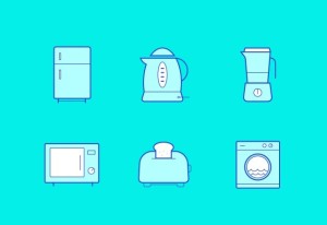 6 Kitchen Icons Vector