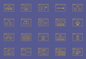 Wireframe Icon Set Vector