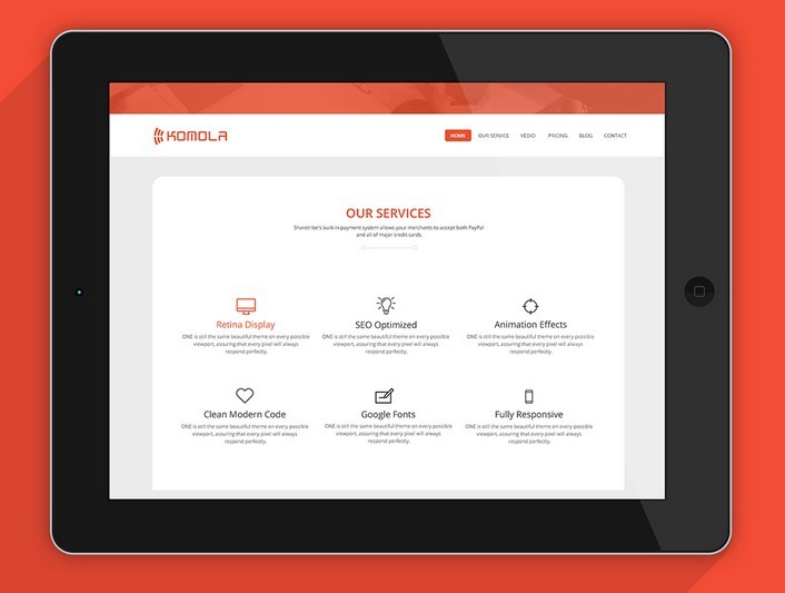 KOMOLA - Simple Clean Corporate Web Template PSD