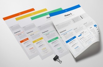 Download Free Clean & Minimal Resume Template PSD (4 Colors) - Free PSD ...