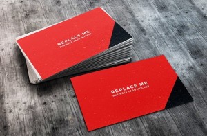Red Stacked Business Card Template PSD