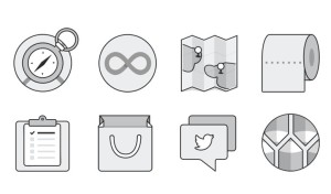 14 Monochromatic Flat UI Icons PSD