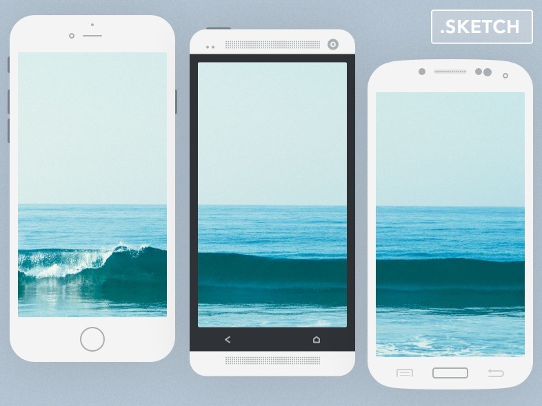 3 Flat Mobile Devices For Sketch