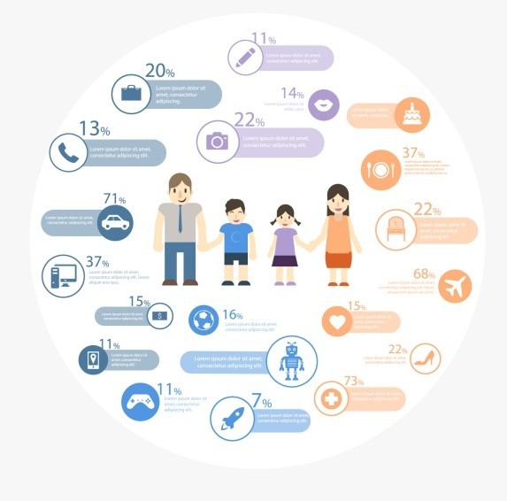 Creative Family Life Infographic Elements Vector