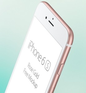 iPhone 6S Rose Gold Side View Mockup