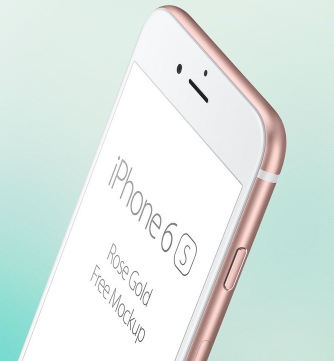 iPhone 6S Rose Gold Side View Mockup